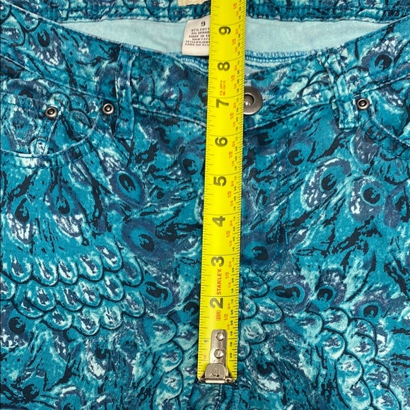 Mudd Pants Jeans Skinny Peacock Feather Patterned Maximalism Dopamine Size 9 - Picture 5 of 10